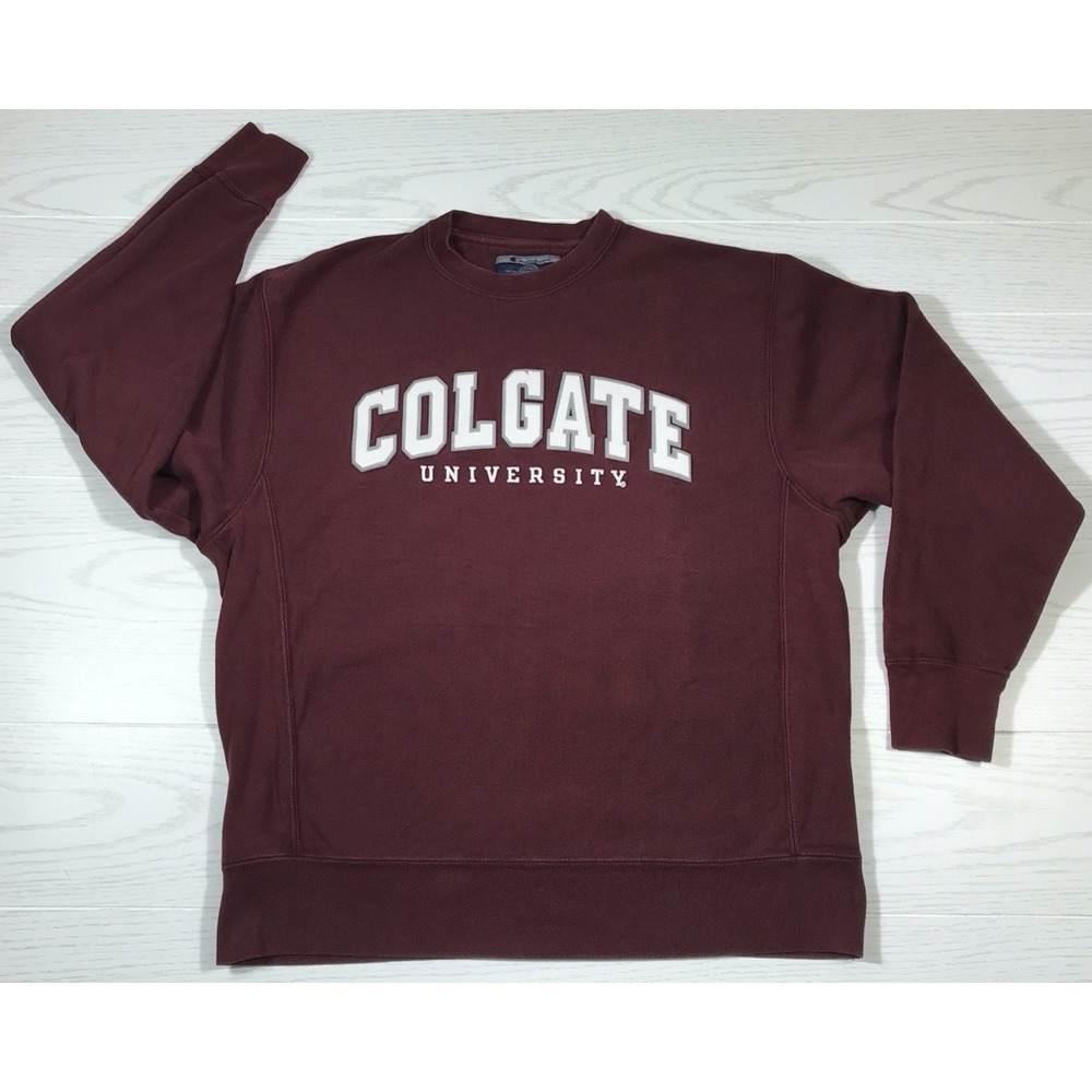 Vintage Colgate University Champion Reverse Weave Sweatshirt Men M Maroon Y2K